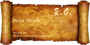 Rozs Ottó névjegykártya